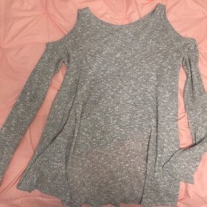 Off the shoulder grey long sleeve